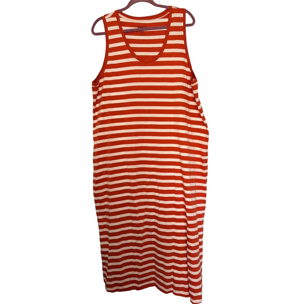 Pact Women's Softspun Tank Midi Dress X-Large Palisade Stripe Sleeveless Summer